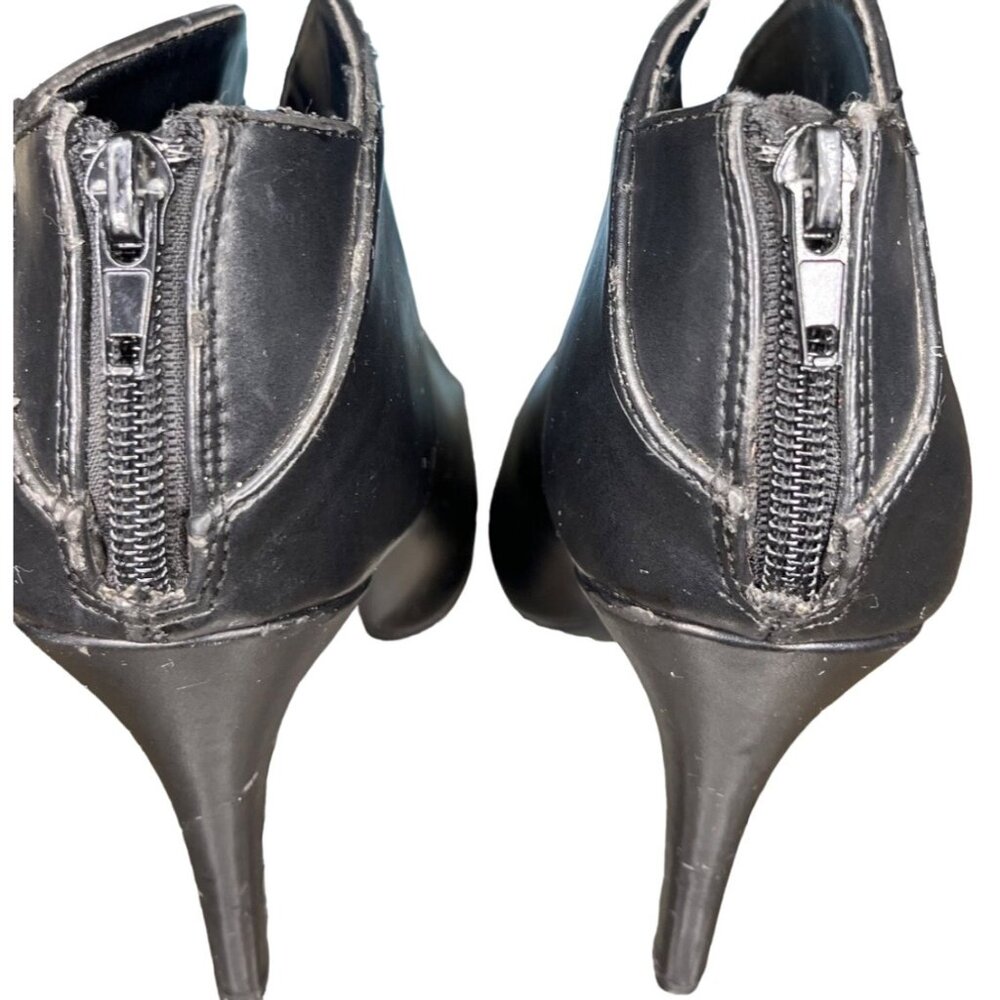 8 Qupid Black Ankle Boots Stiletto Heel Booties Professional Stylish Casual - Picture 6 of 11